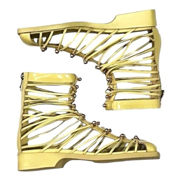 VHNY Vivienne Hu Lemon Studded Leather Straps Ankle Boots 7 - Picture 8 of 16